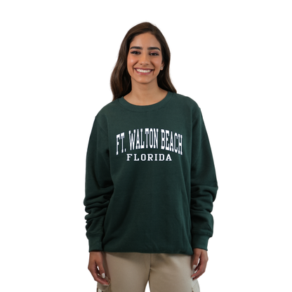 Ft. Walton Beach Fleece Crewneck Sweatshirt Women with a City Name Design Style 067