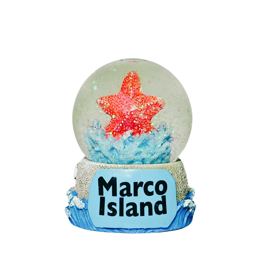 Marco Island Starfish Water Globes Souvenir