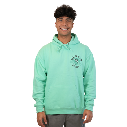 Destin Florida Pullover Hoodie Men with front Marlin Pocket design and the same back big design Style 252