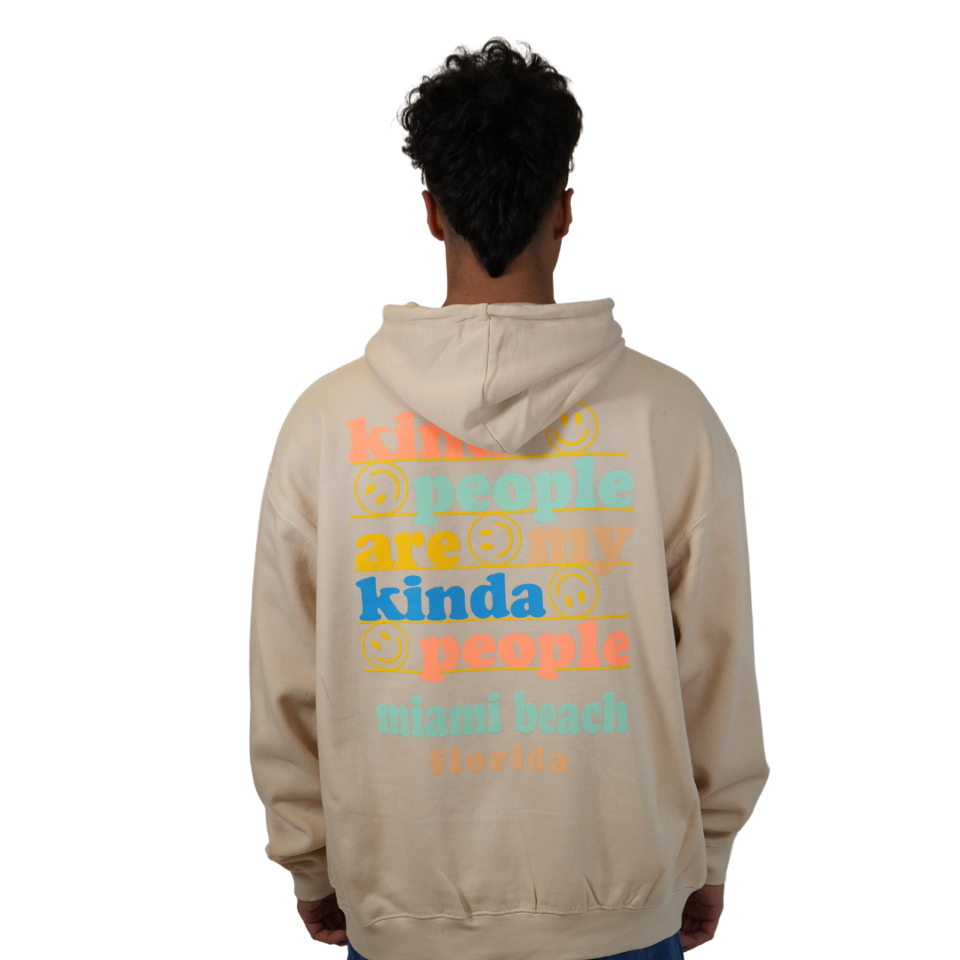 Miami Beach Kind People Hoodie Unisex  Oyster Style 252