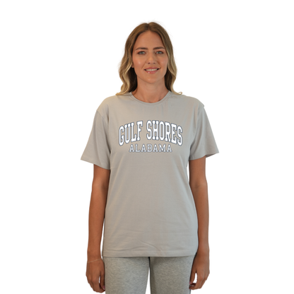 Gulf Shores Alabama Combed Cotton Women T-Shirt with White City Name Style CC1000