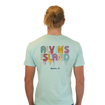 Destin Combed Cotton Men T-Shirt with a Alvin's island Drip