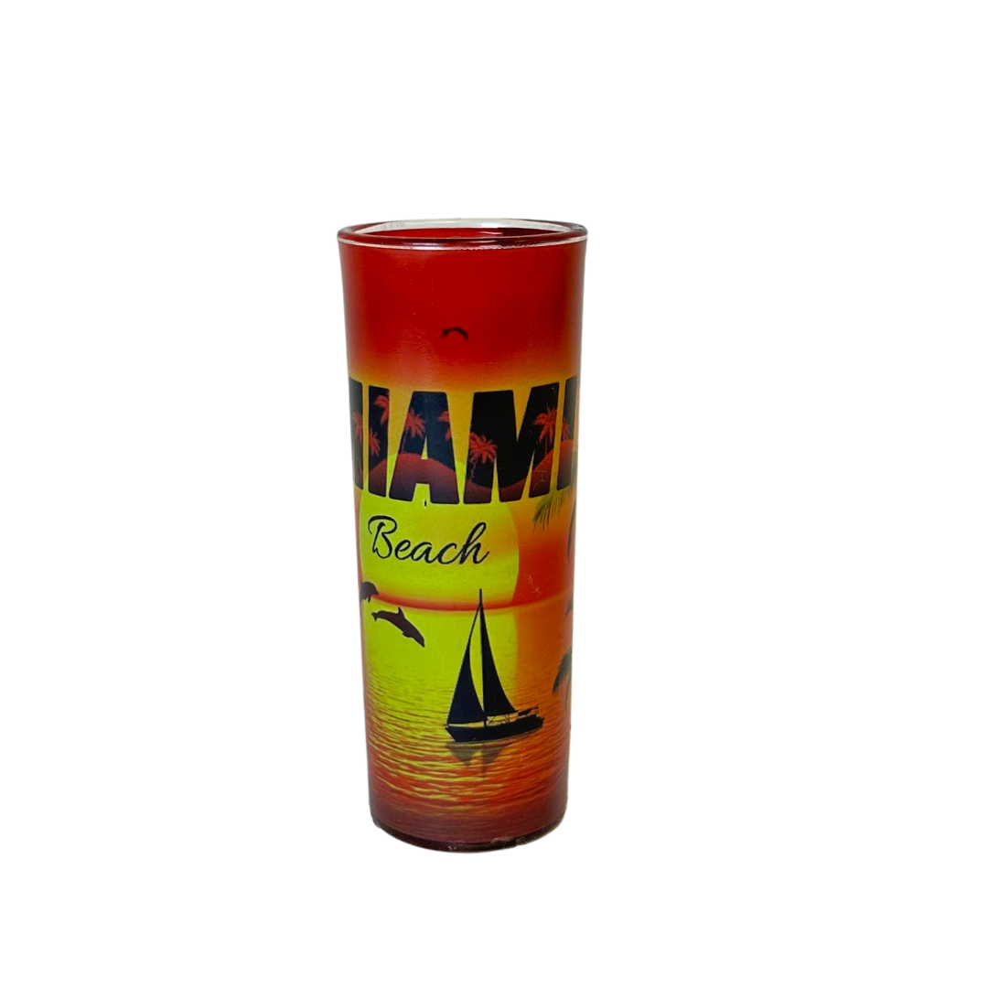 Miami Sunset Orange Glass Tube 4"High 1.5 Diameter