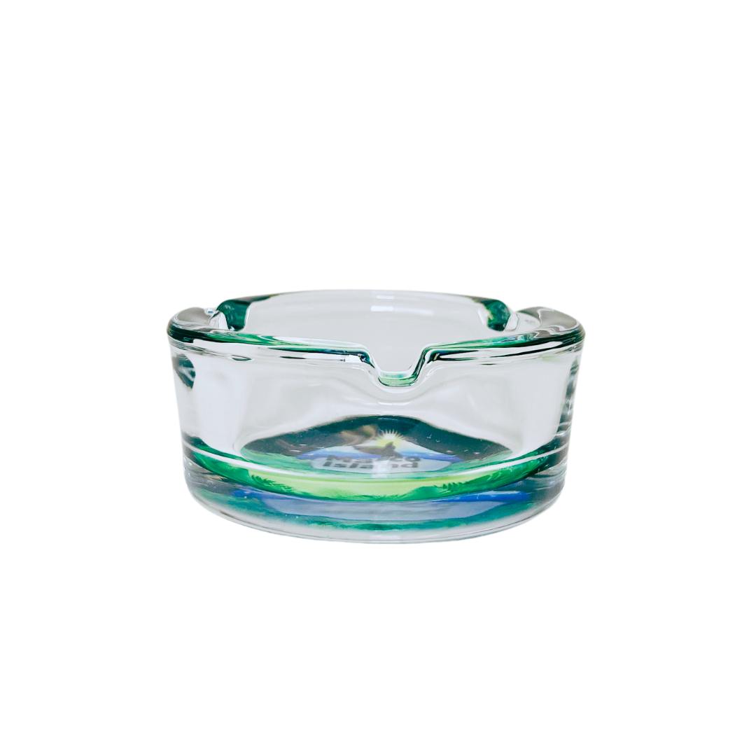 Marco island  Blue and Green  Ashtrays 3.5" Diameter Glass Round