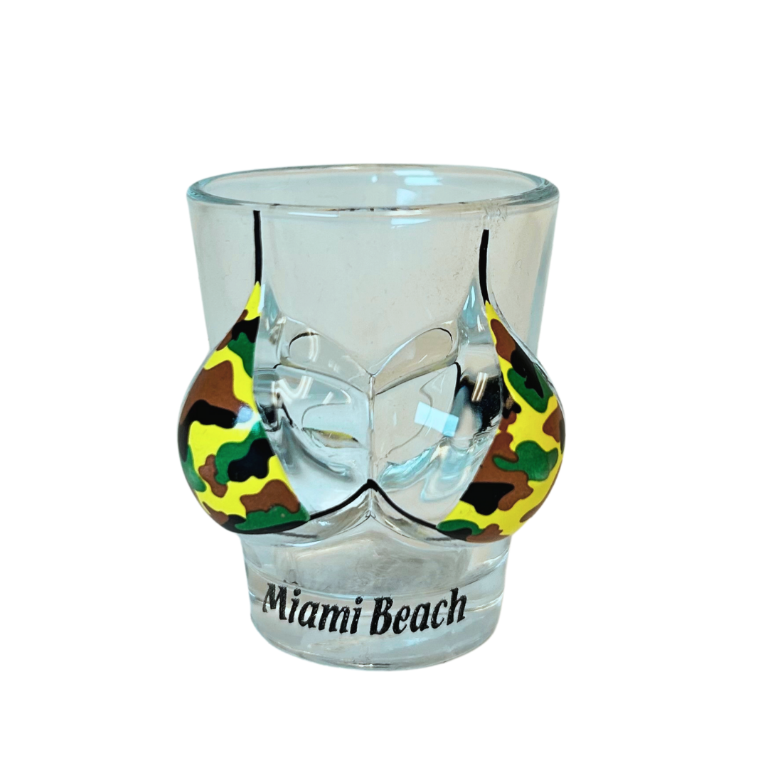 Miami Bikini Bust Flamingo 3d Shot Glass