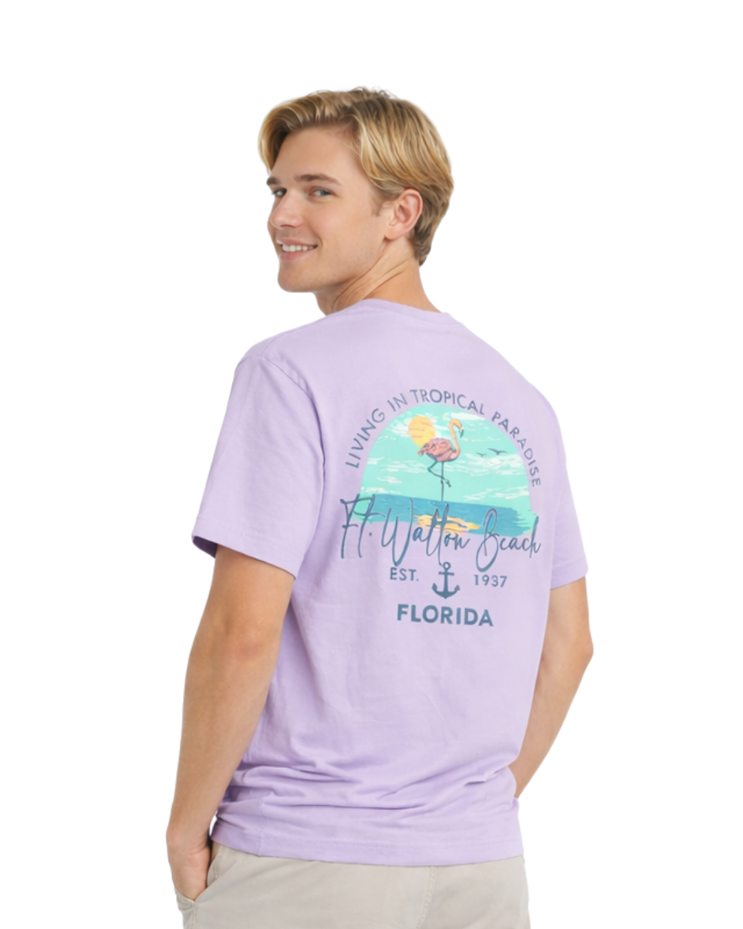 Ft. Walton Beach Living in Tropical Paradise Design Men’s T-Shirt T-SHIRT alvinsisland.com