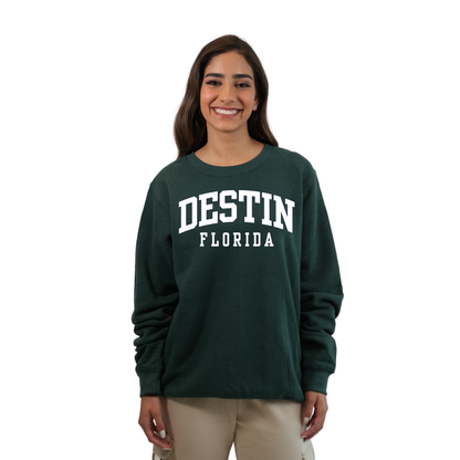 Destin Florida Fleece Crewneck Sweatshirt Women with a Destin City Name Design Style 067