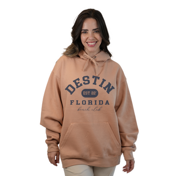 Destin Florida Pullover Hoodie Women with Big Front Destin Est 22