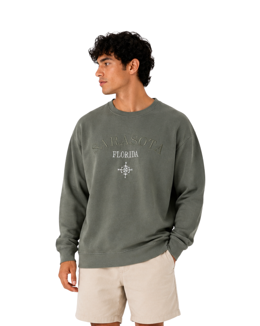 Sarasota, Fl Garment Dye Men Crewneck crewneck alvinsisland.com S hunter
