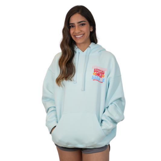 Miami Beach Everything Happens Pullover Hoodie Women Pool Day Style 252