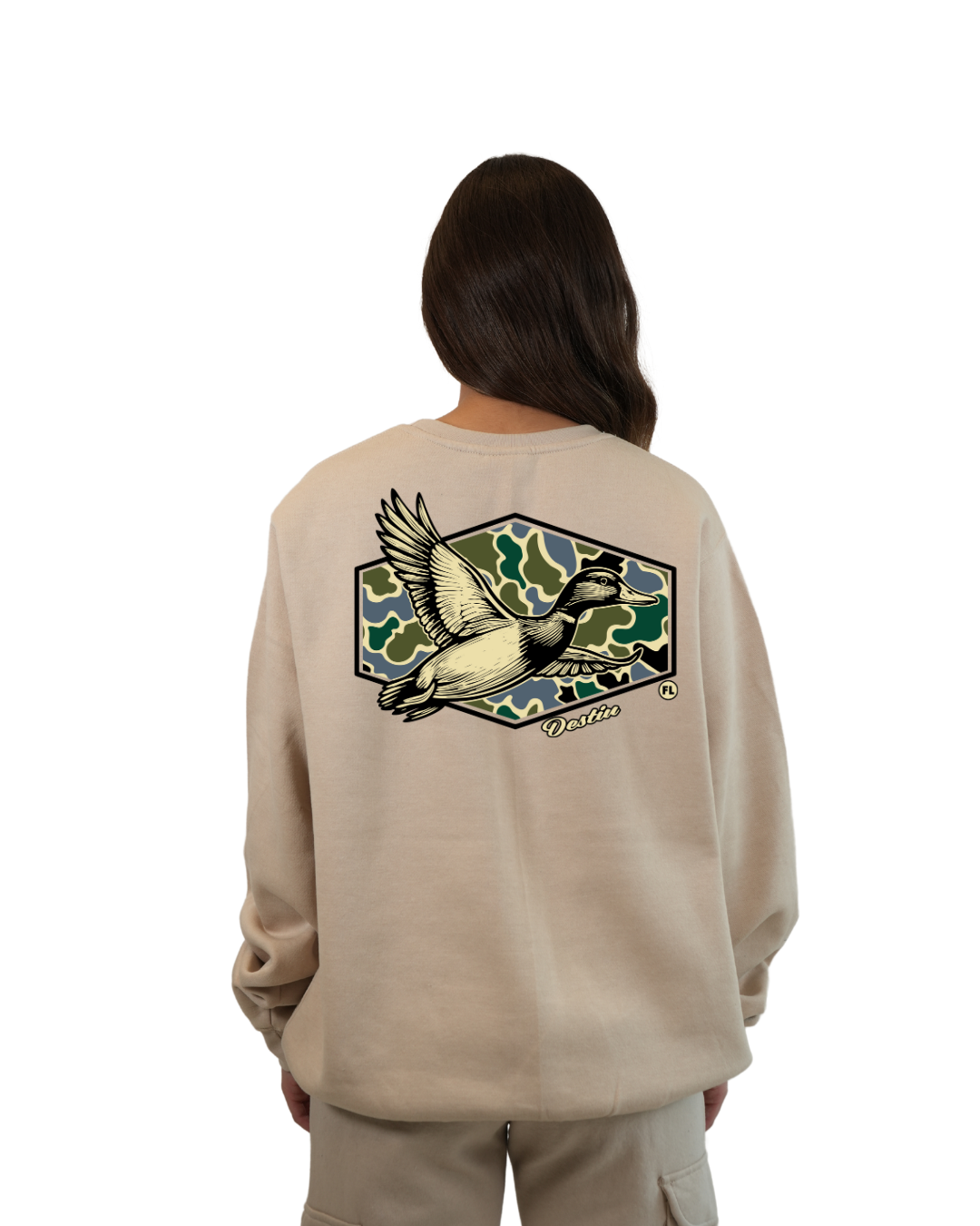 Destin Duck Women Crewneck – Camouflage Edition crewneck alvinsisland.com