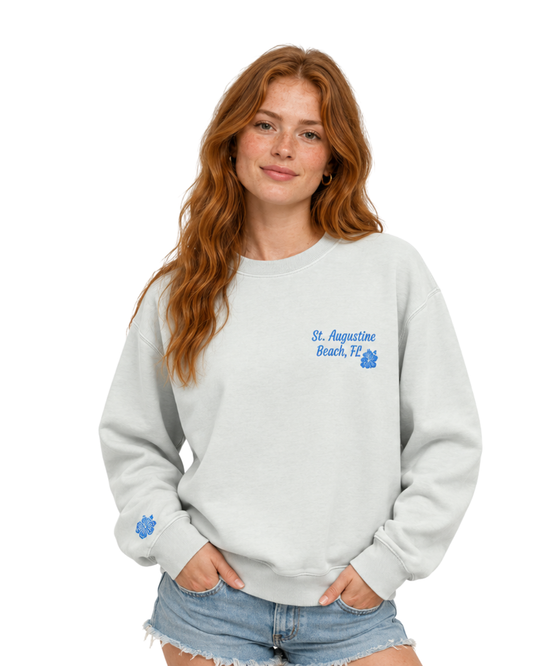 St. Augustine, Wave Back Emb Crewneck