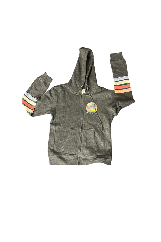 Destin Multi Stripes Zipper Hoodie