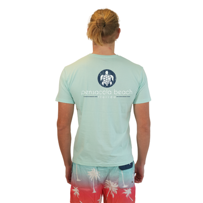 Pensacola Beach with front SeaTurtle's pocket design and back big SeaTurtle's Design T-Shirt Men Style CC1000