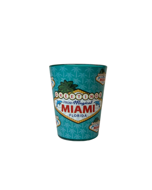 Miami Beach Sign Design Shot Glass souvenirs alvinsisland.com