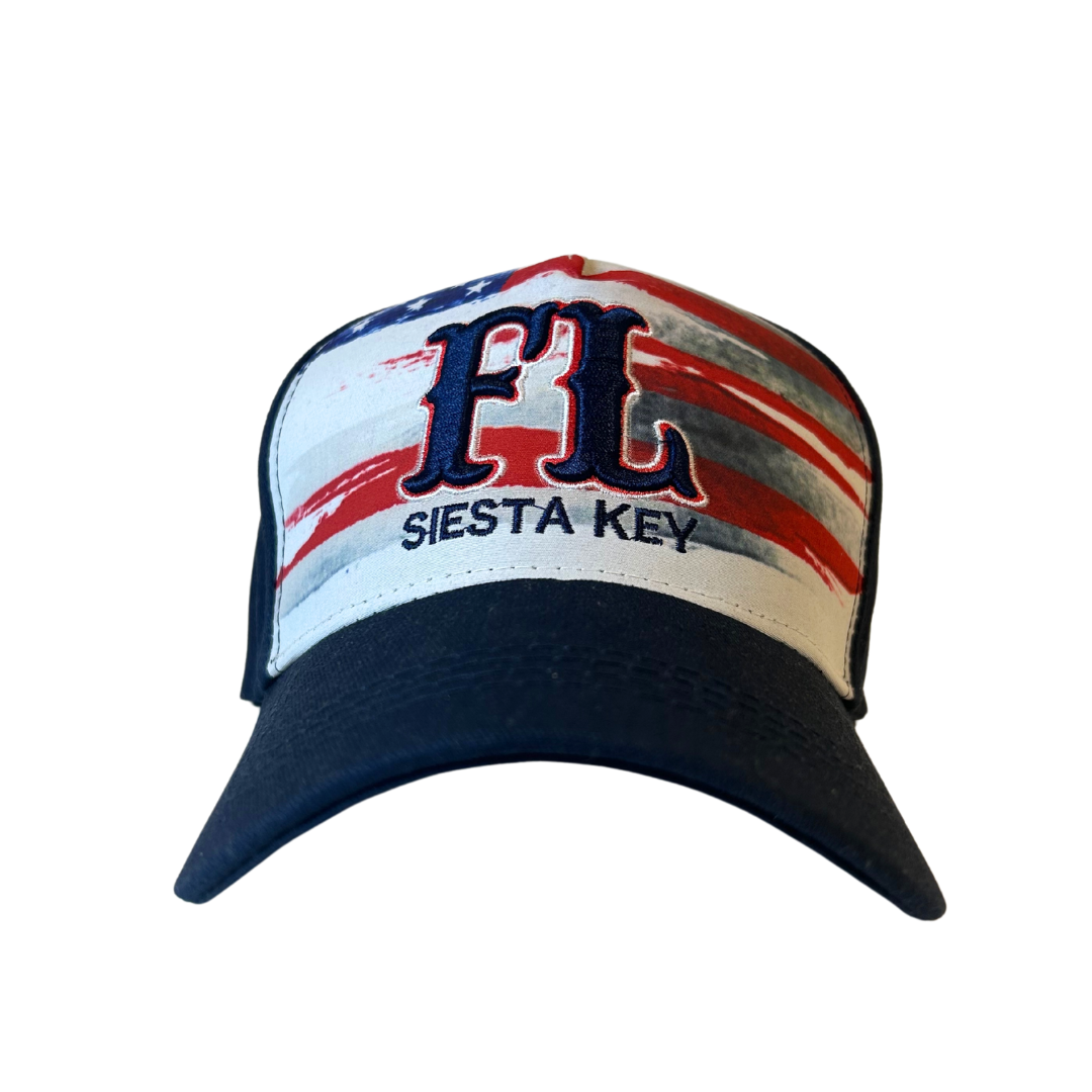 Siesta Key Fl Flag Desig Cap Adjustable Style CHB3144