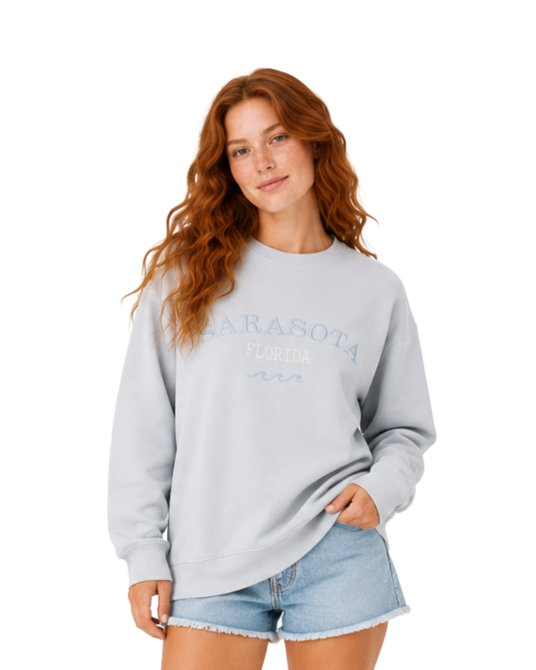 Sarasota, Fl Garment Dye Women Crewneck crewneck alvinsisland.com S od.blue