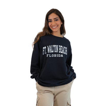 Ft. Walton Beach Fleece Crewneck Sweatshirt Women with a City Name Design Style 067