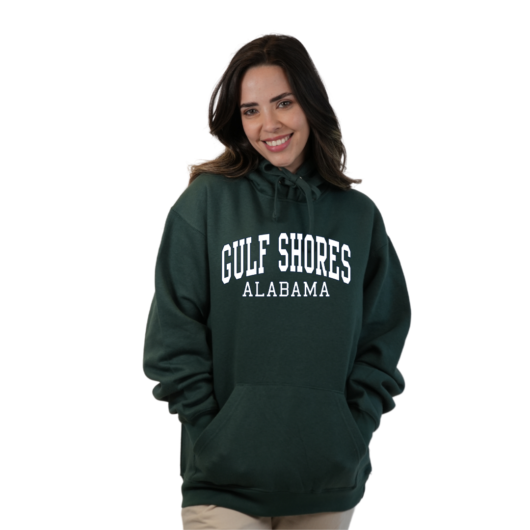 Gulf Shores Alabama Pullover Hoodie Women with Big Front Letters Design Style 252