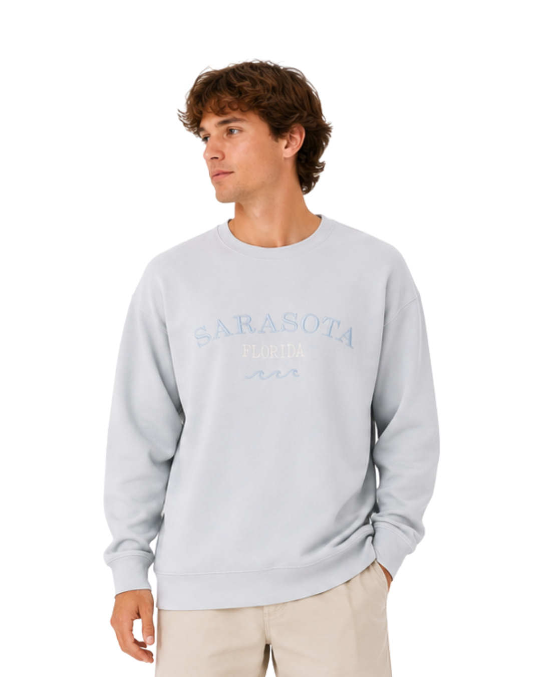 Sarasota, Fl Garment Dye Men Crewneck crewneck alvinsisland.com S od.blue