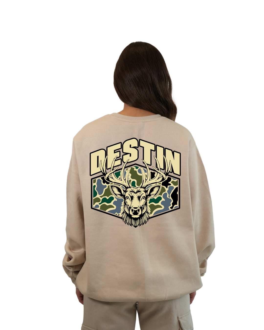 Destin Deer Women Crewneck – Camouflage Edition crewneck alvinsisland.com
