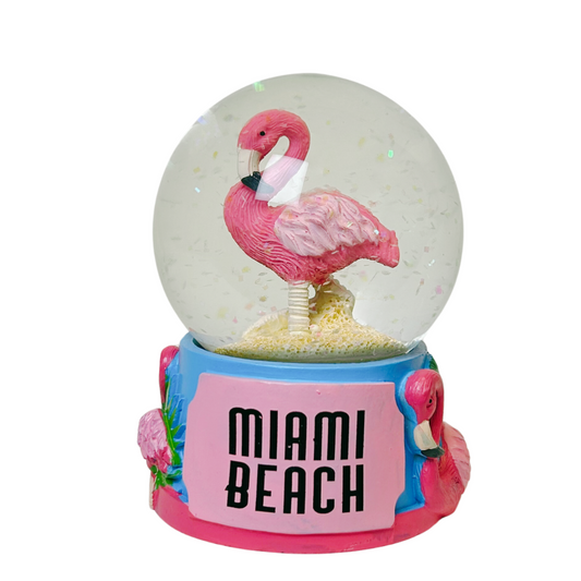 Miami Flamingo Water Globes Souvenir