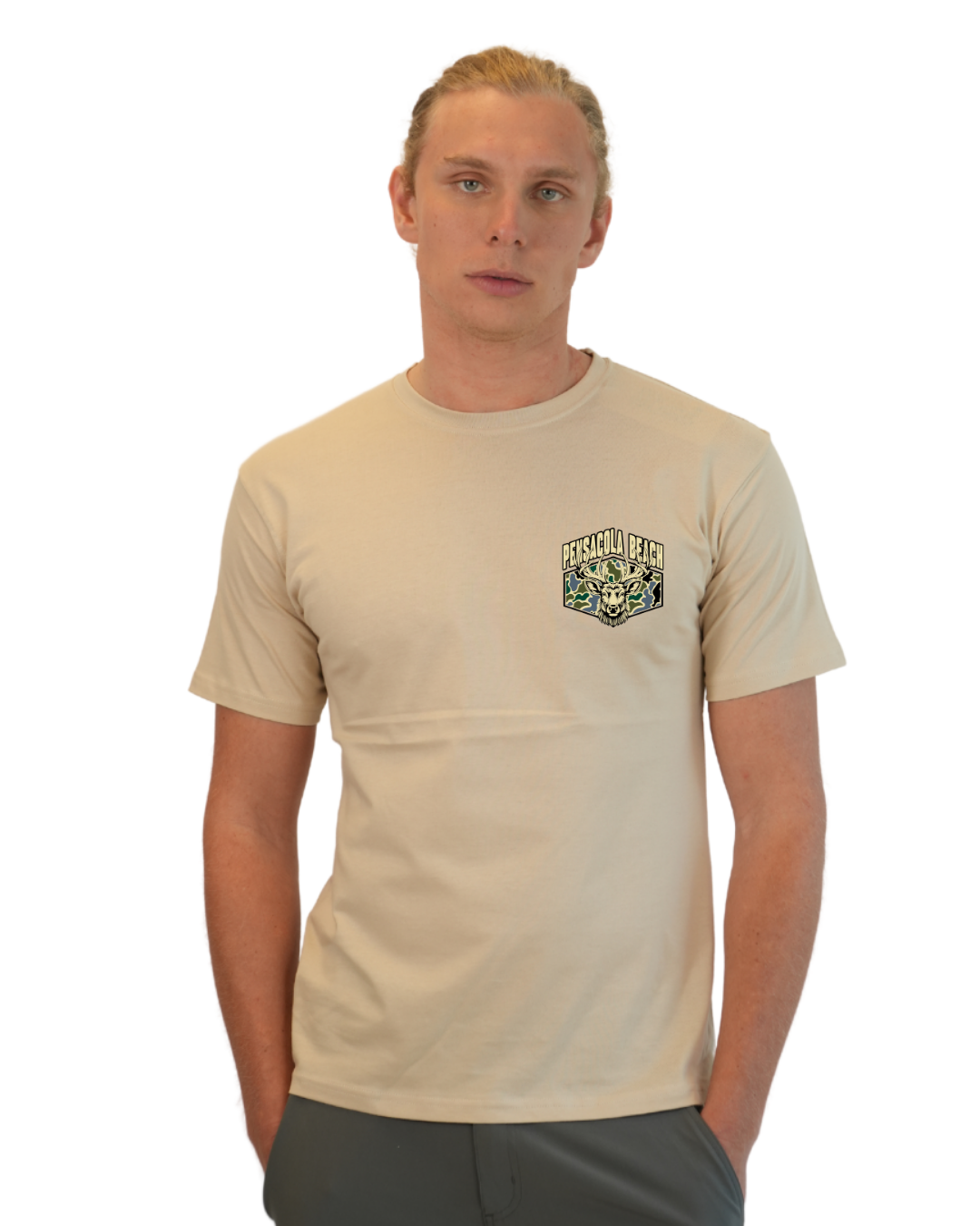 Pensacola Beach Deer  Men T-Shirt – Camouflage Edition