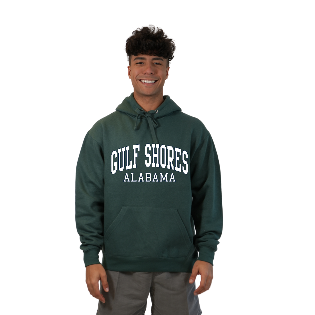 Gulf Shores Alabama Pullover Hoodie Men with Big Front Letters Design Style 252