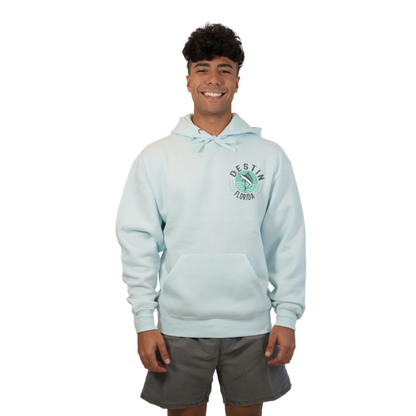 Destin Florida Pullover Hoodie Men with front Marlin Pocket design and the same back big design Style 252