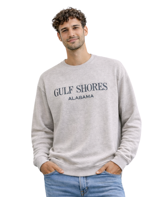 Gulf Shores, AL Nantucket Crewneck – Embroidered City Name Appliqué (Style AP267AI) crewneck alvinsisland.com Oatmeal S