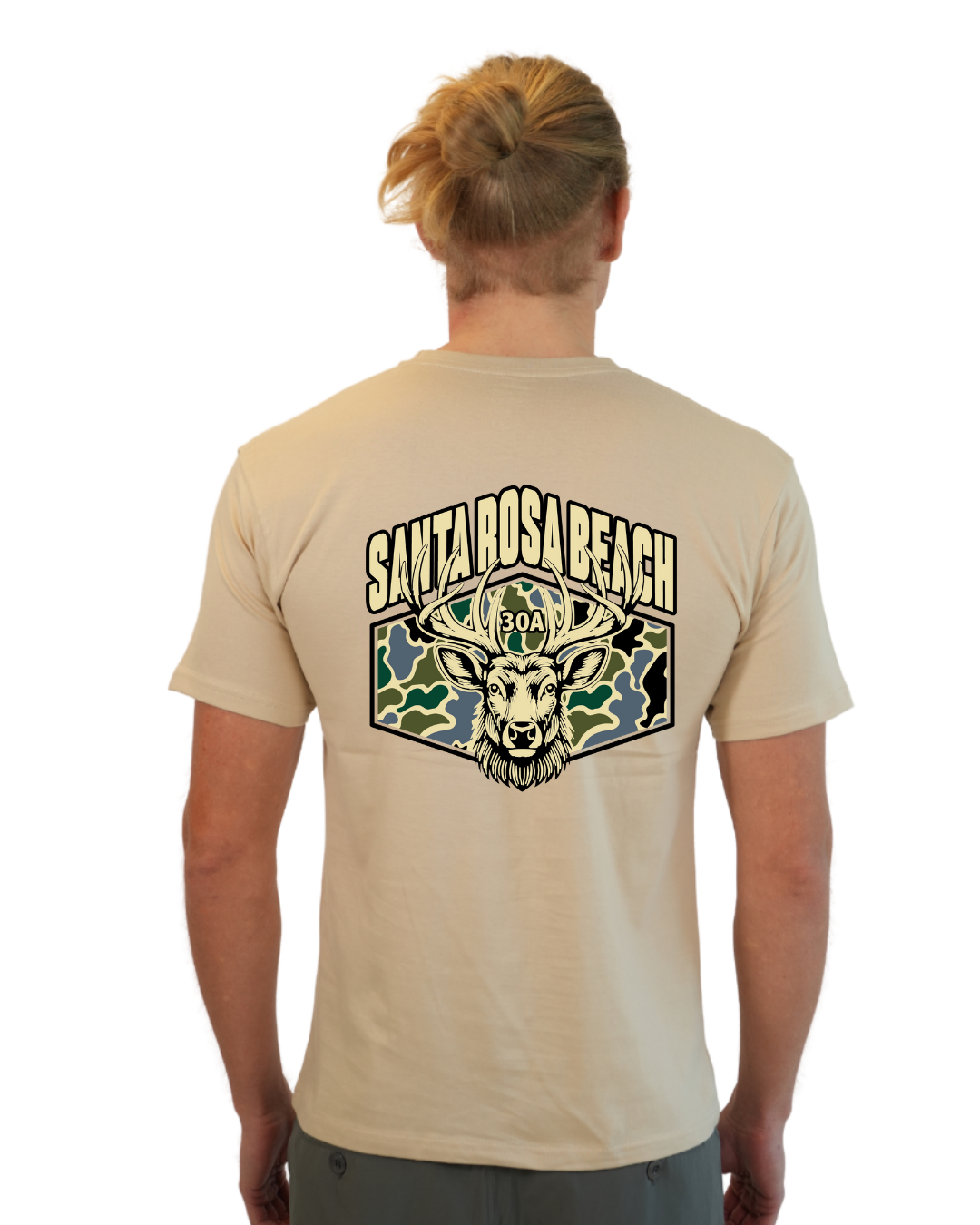 Santa Rosa Beach  Deer  Men T-Shirt – Camouflage Edition