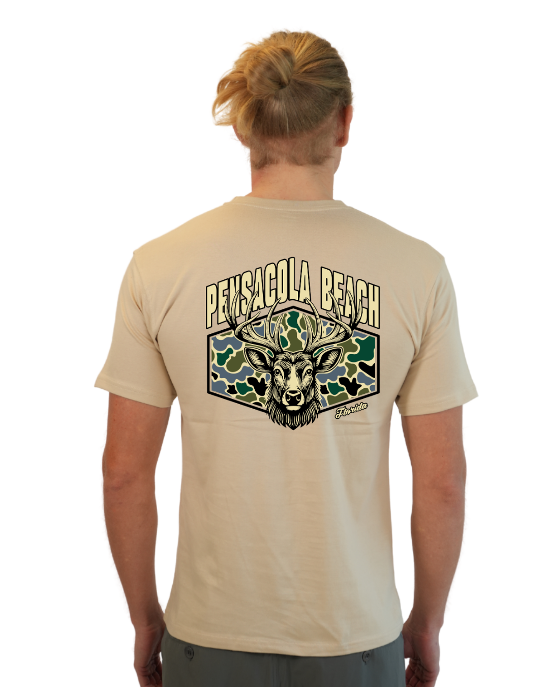Pensacola Beach Deer  Men T-Shirt – Camouflage Edition