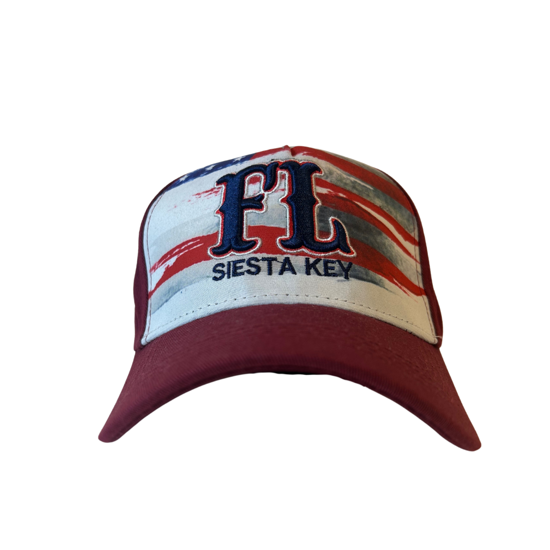 Siesta Key Fl Flag Desig Cap Adjustable Style CHB3144