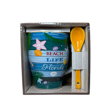 Beach Life Florida Mug With Spoon