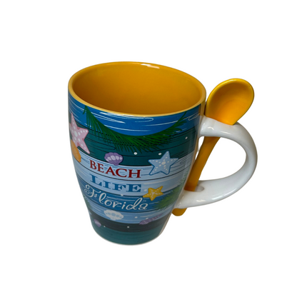 Beach Life Florida Mug With Spoon