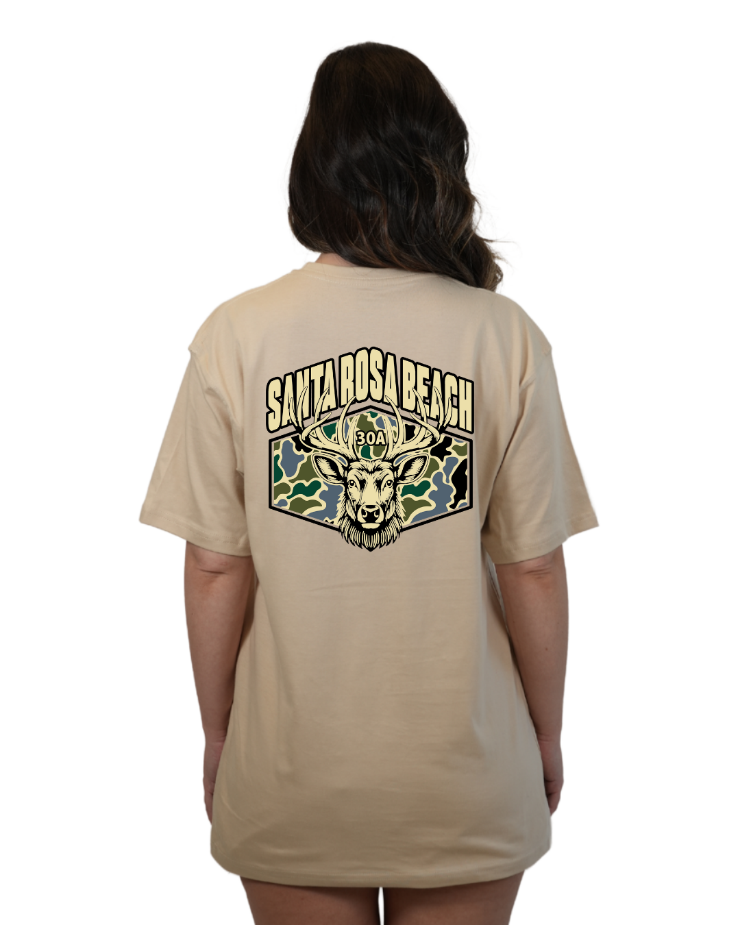 Santa Rosa Beach Deer  Women T-Shirt – Camouflage Edition