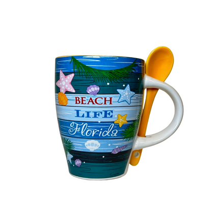 Beach Life Florida Mug With Spoon