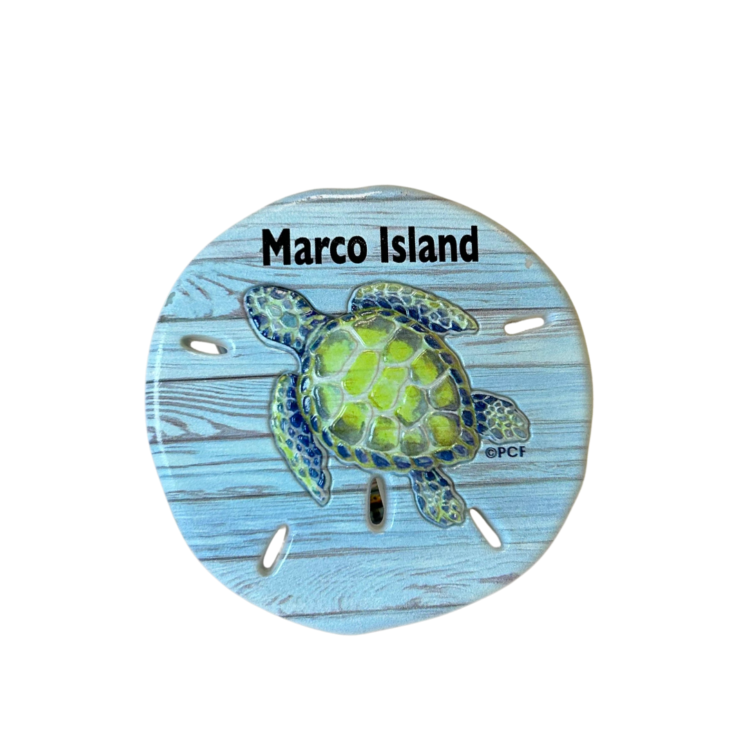 Marco Island Turtle Colorfull Magnet