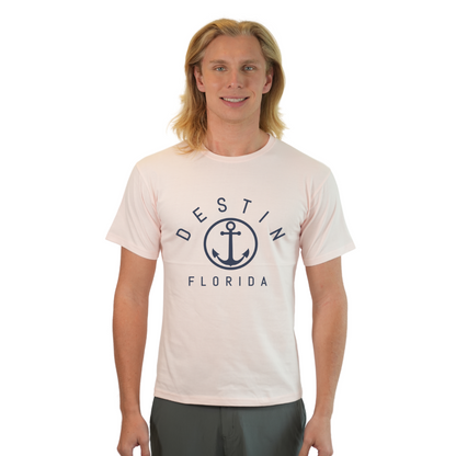 Destin Florida Combed Cotton Men T-Shirt with a Front Nautical Design Style CC1000