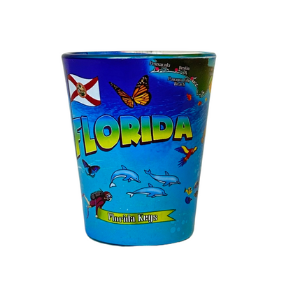 Florida Blue Map Shot Glass