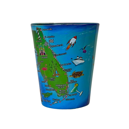 Florida Blue Map Shot Glass