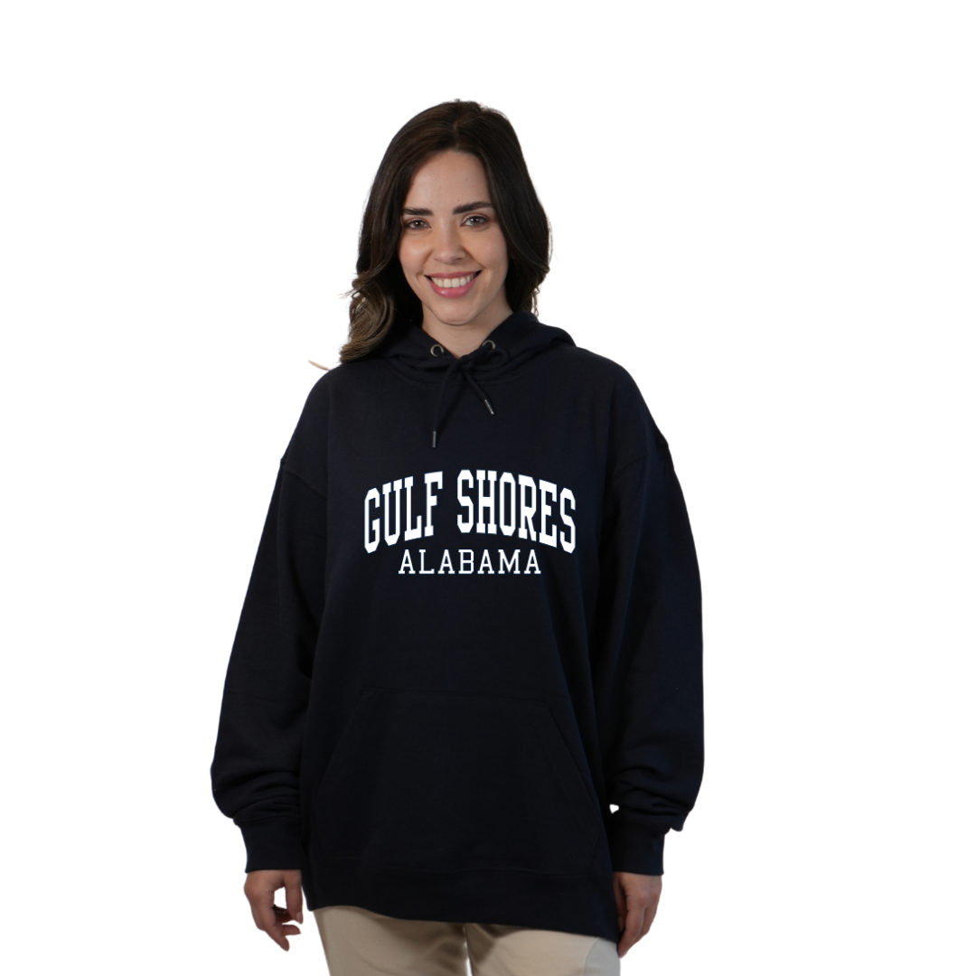 Gulf Shores Alabama Pullover Hoodie Women with Big Front Letters Design Style 252