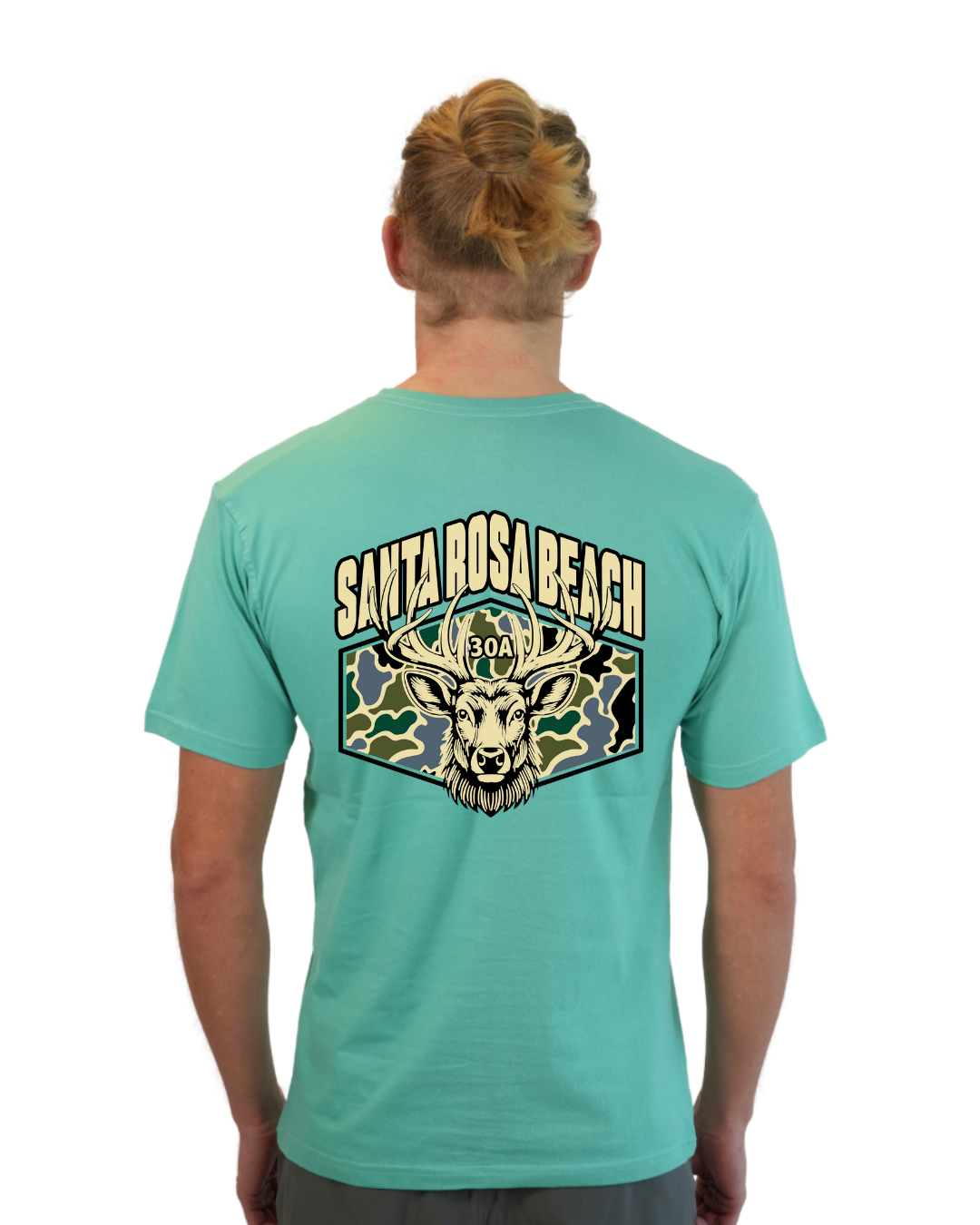 Santa Rosa Beach  Deer  Men T-Shirt – Camouflage Edition