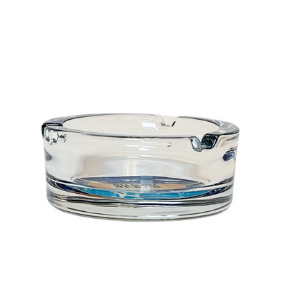 Miami Beach Blue Ashtrays 3.5" Diameter Glass Round