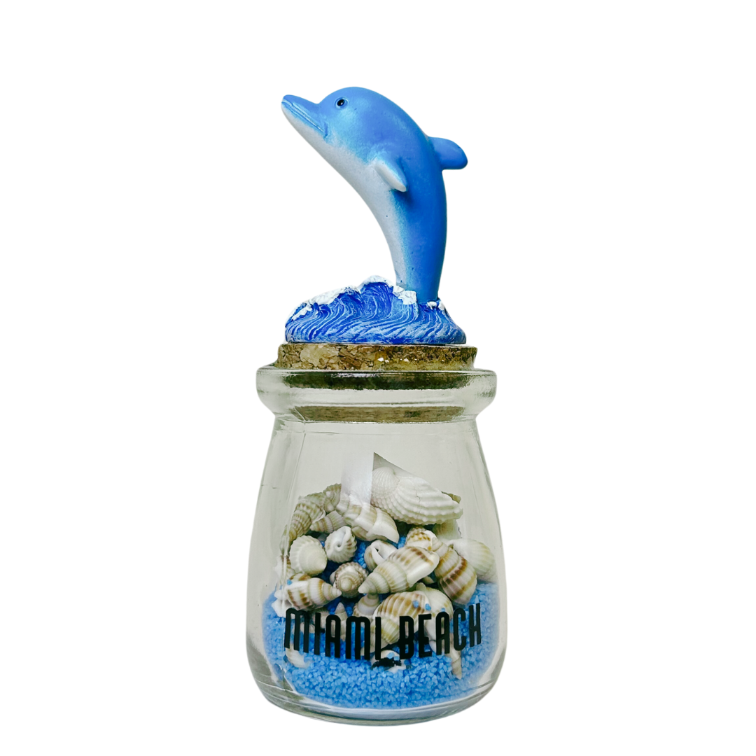 Miami Figurine Dolphin Bottle Souvenir