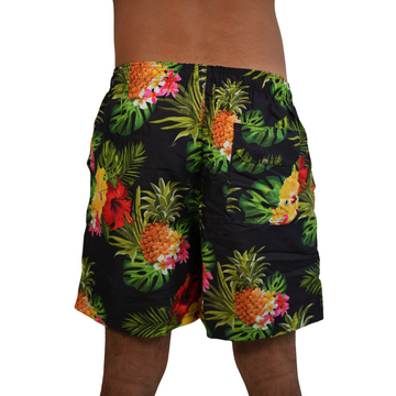 Mens Swim Trunks Pineapple Black Style Sm-005