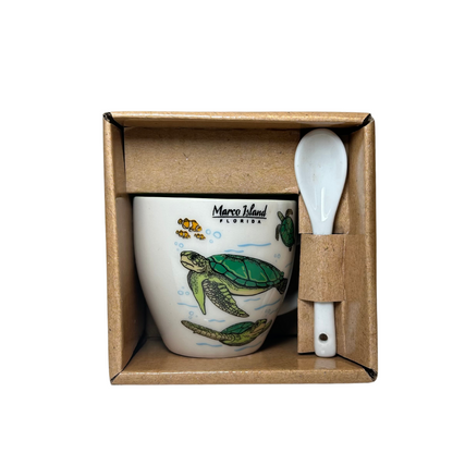 Marco Island Turtle Espresso Mug With Spoon