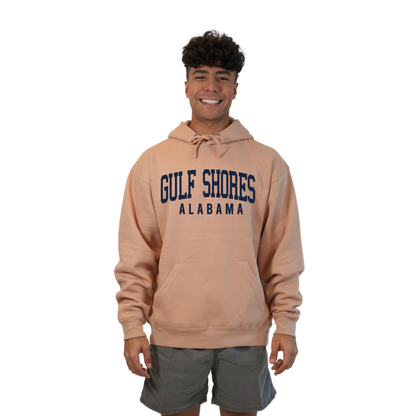 Gulf Shores Alabama Pullover Hoodie Men with Navy Big Front Letters City Name Design Style 252