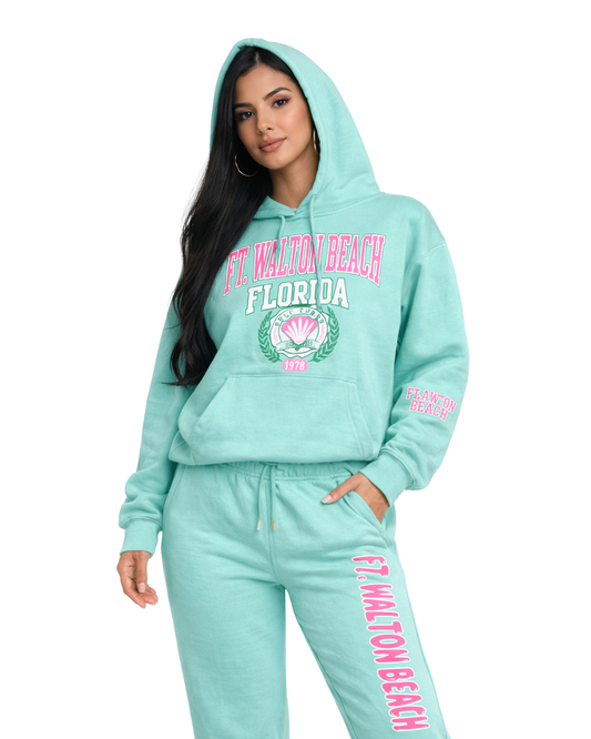 Ft. Walton Beach, Fl Shield (Hoodie& Pants) Set (Two piece) Clothing alvinsisland.com Sky Blue S