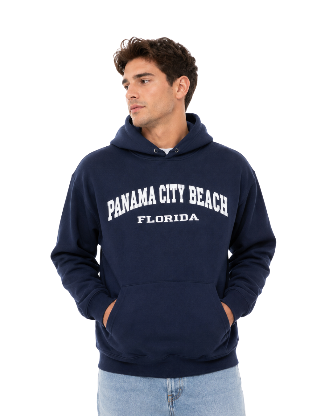 Panama City Beach, Hoodie Embroidered City Name Appliqué HOODIES alvinsisland.com Navy L